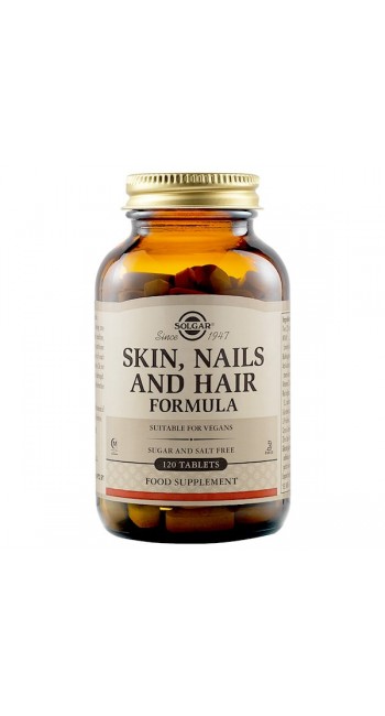 Solgar Skin, Nails & Hair Formula Φόρμουλα Πλούσια σε Βιταμίνες, Αμινοξέα & Μέταλλα για την Υγεία των Μαλλιών, του Δέρματος & των Νυχιών, 120tabs