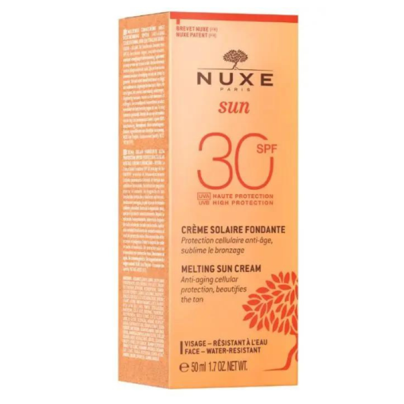 Nuxe Melting Sun Cream Αντηλιακή Αντιγηραντική Κρέμα Προσώπου SPF30, 50ml