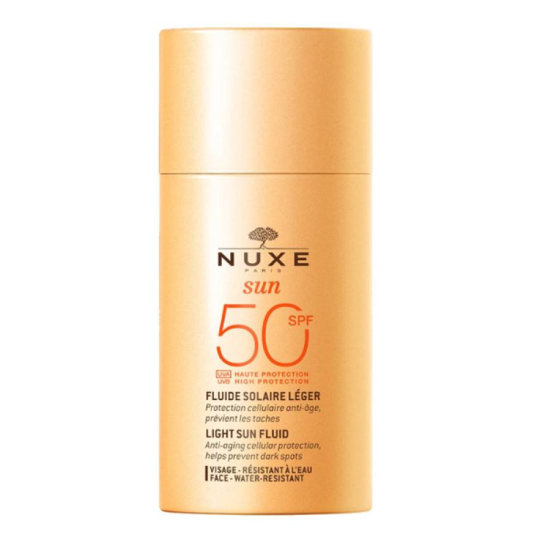 Nuxe Light Sun Fluid Αντηλιακή Αντιγηραντική Κρέμα Προσώπου SPF50, 50ml