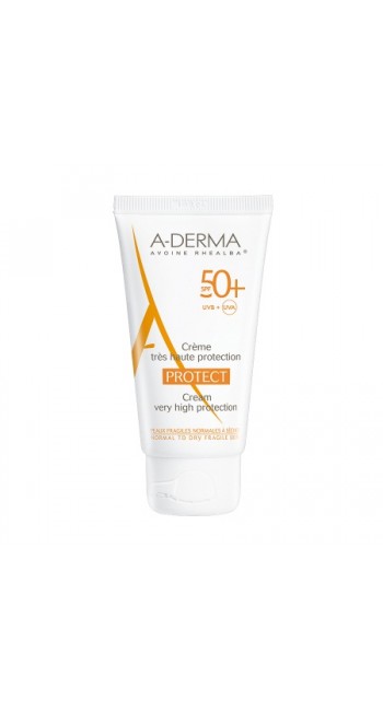 A-Derma Protect Creme Tres Haute Protection SPF50+ Αντηλιακή Κρέμα Προσώπου Πολύ Υψηλής Προστασίας για Κανονικές προς Ξηρές Επιδερμίδες, 40ml