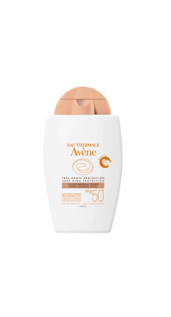 Avene Soins Solaires Fluide Mineral Teinte, Αντηλιακή Προσώπου με Χρώμα για Ευαίσθητο Δέρμα SPF50+ 40ml 