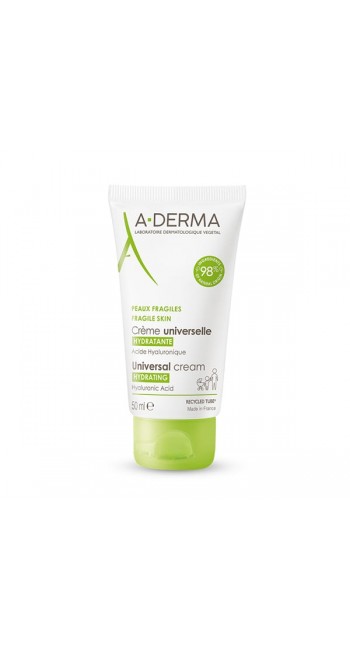 A-Derma Universal Moisturizing Cream Ενυδατική Κρέμα για Όλη την Οικογένεια για Πρόσωπο & Σώμα, 50ml