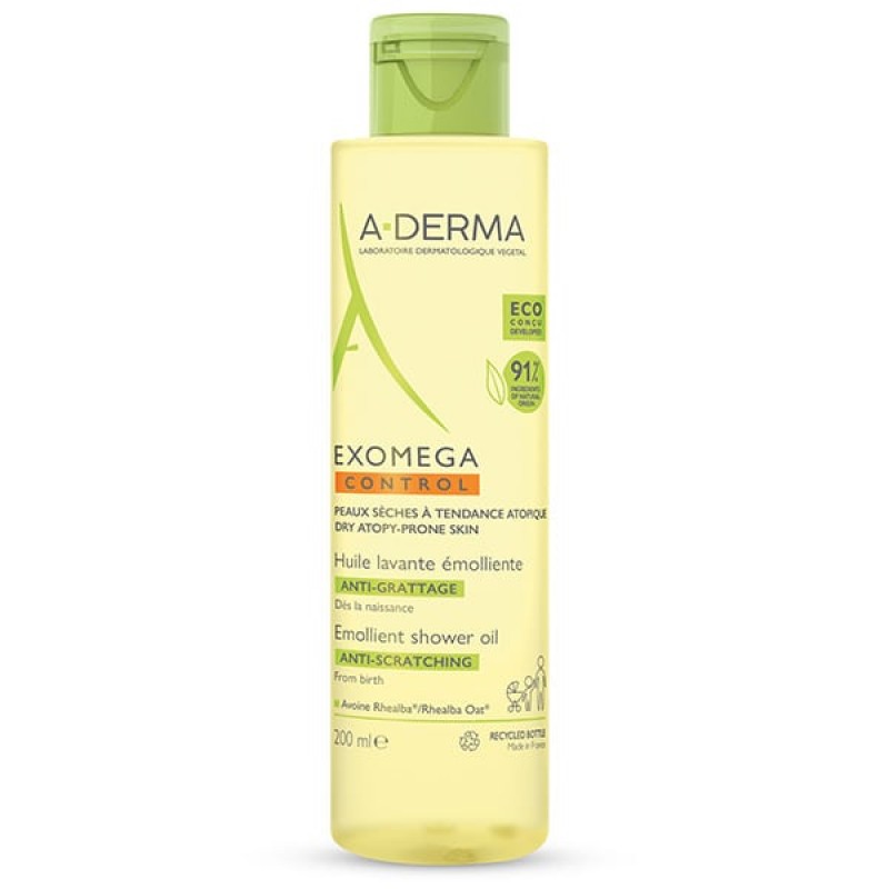 A-Derma Exomega Control Emollient Shower Oil Έλαιο Καθαρισμού για Ατοπικό Δέρμα, 200ml