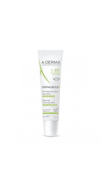 A-Derma Dermalibour+ Repairing Cica-Lip Balm Βάλσαμο Χειλιών για Σκασμένα & Ξηρά Χείλη, 15ml