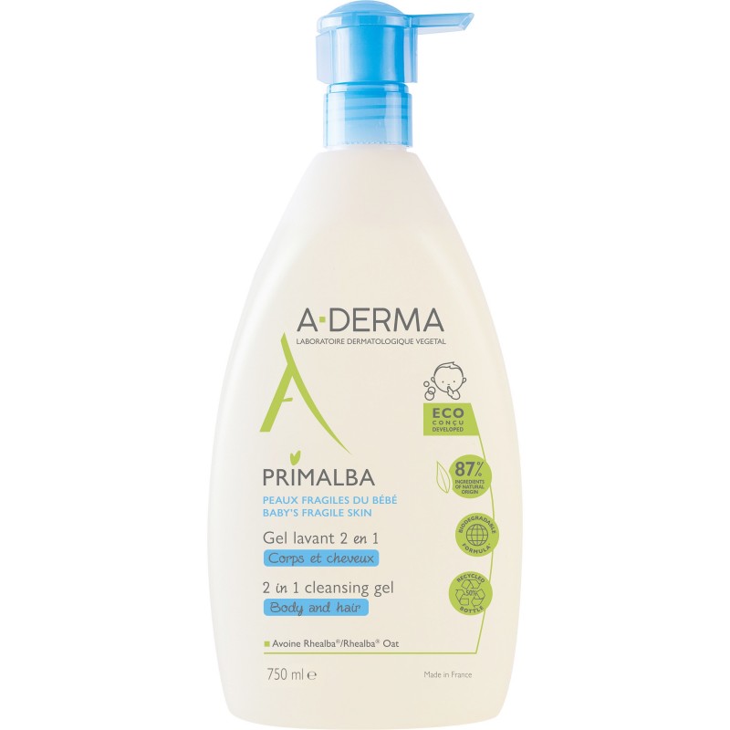 A-Derma Primalba Gel Lavant Douceur, Καθαρισμός για το Ευαίσθητο Βρεφικό Δέρμα, 750ml 