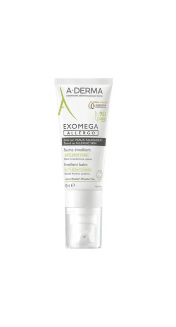 A-Derma Exomega Allergo Emollient Balm Αποστειρωμένο Μαλακτικό Bάλσαμο, 40ml