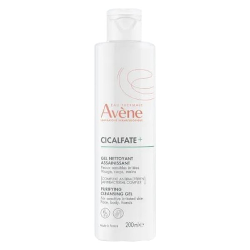 Avene Cicalfate+ Gel Nettoyant Assainissant Εξυγιαντικό Τζελ Καθαρισμού για Ευαίσθητο & Ερεθισμένο Δέρμα, 200ml