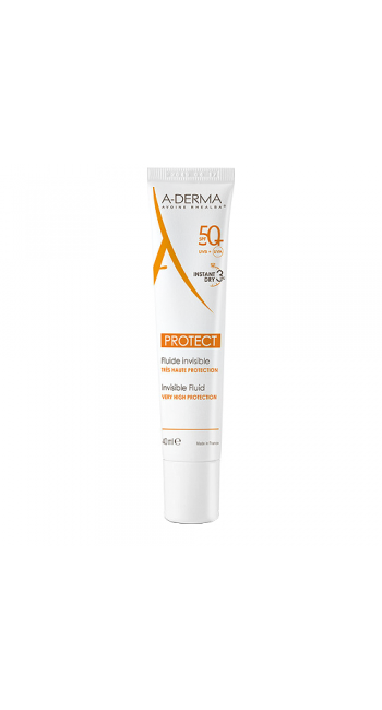 A-Derma Protect Invisible Fluid SPF 50+ Αντηλιακή Λεπτόρευστη Κρέμα Προσώπου 40ml