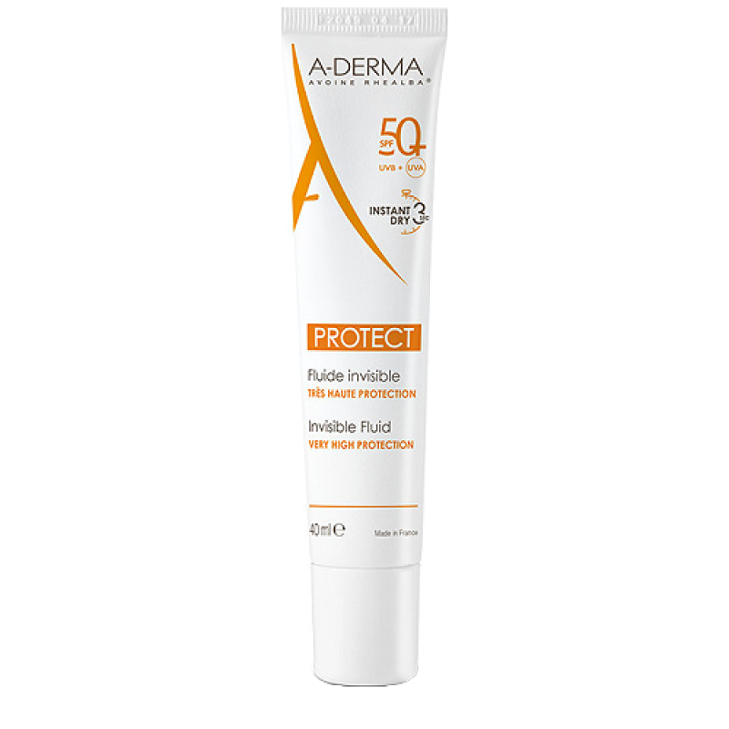 A-Derma Protect Invisible Fluid SPF 50+ Αντηλιακή Λεπτόρευστη Κρέμα Προσώπου 40ml