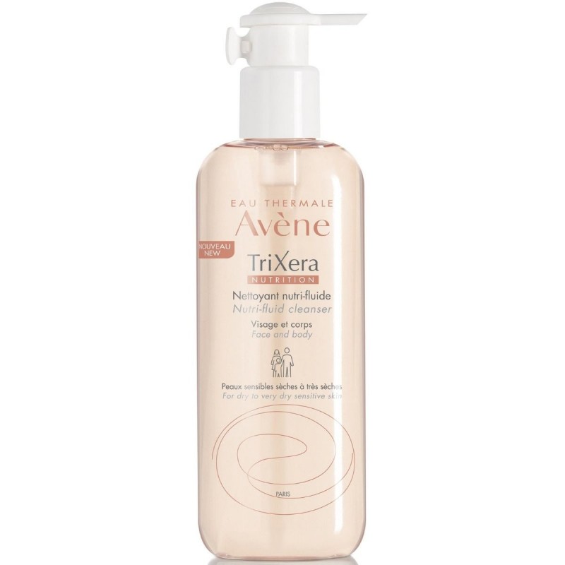 Avene Trixera Nutrition Nettoyant Nutri-Fluide Cleanser, Λεπτόρευστο Καθαριστικό Πρόσωπο/Σώμα Ξηρό Δέρμα 500ml 