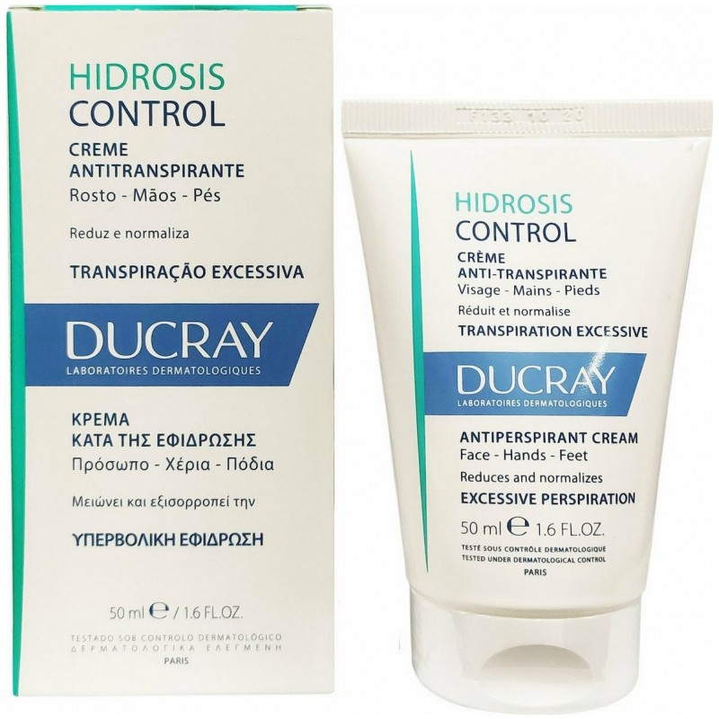 Ducray Hidrosis Control Anti-Perspirant Cream Αντιιδρωτική Κρέμα για Πρόσωπο, Χέρια & Πόδια, 50ml