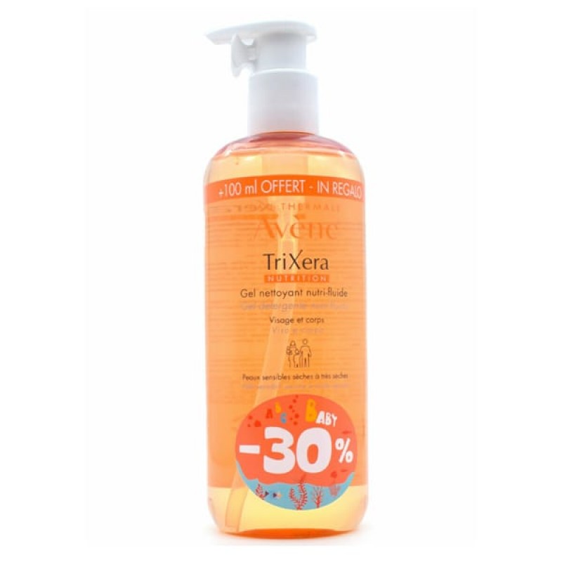 Avene Promo -30% Trixera Nutrition Nutri-Fluid Cleanser Λεπτόρρευστο Θρεπτικό Καθαριστικό Προσώπου & Σώματος, 500ml