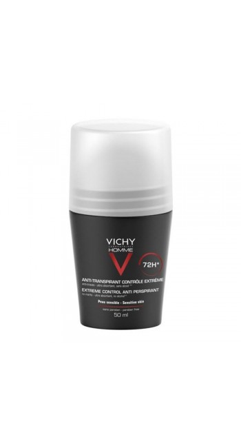 Vichy Homme 72h Deodorant Roll-on for Extreme Anti-Perspirant Δράση Κατά τις Εφίδρωσης για 72 Ώρες, 50ml