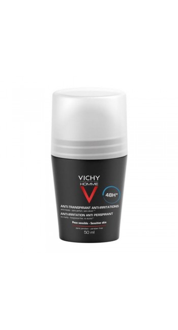 Vichy Homme 48h Deodorant Roll-on for Sensitive Skin Αποσμητικό για Ευαίσθητες Επιδερμίδες, 50ml