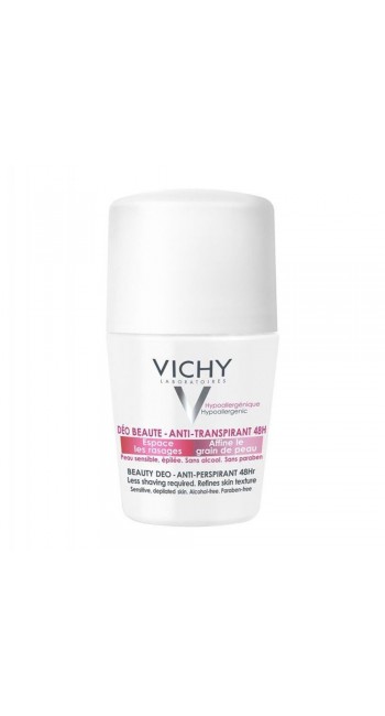 Vichy Deodorant 48h Ideal Finish Roll-On Αφήνει ένα Θηλυκό Άρωμα Καθ’ όλη τη Διάρκεια της Ημέρας, 50 ml