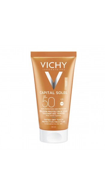 Vichy Capital Soleil BB Tinted SPF50 Λεπτόρευστη Αντηλιακή Κρέμα Προσώπου με Χρώμα για Ματ Αποτέλεσμα, 50ml