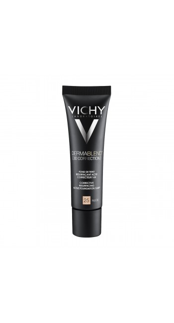 Vichy Dermablend Correction 3D No.25 Nude Make Up Ενεργής Διόρθωσης 16 Ωρών για Υψηλή Κάλυψη και Επανόρθωση, 30ml