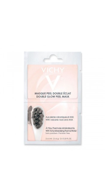 Vichy Masque Glow Peel Mask Αναζωογονητική Μάσκα Τζελ Λάμψης & Απολέπισης με Οξέα Φρούτων (AHA) & Πετρώματα Ηφαιστειακής Προέλευσης, 2 x 6ml