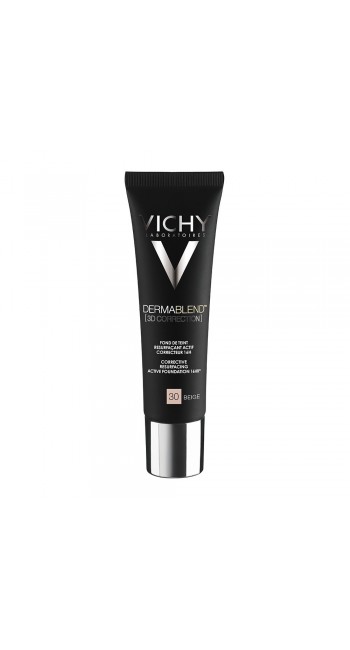 Vichy Dermablend Make Up 3D Correction No.30 Beige Make Up Ενεργής Διόρθωσης 16 Ωρών για Υψηλή Κάλυψη και Επανόρθωση, 30ml