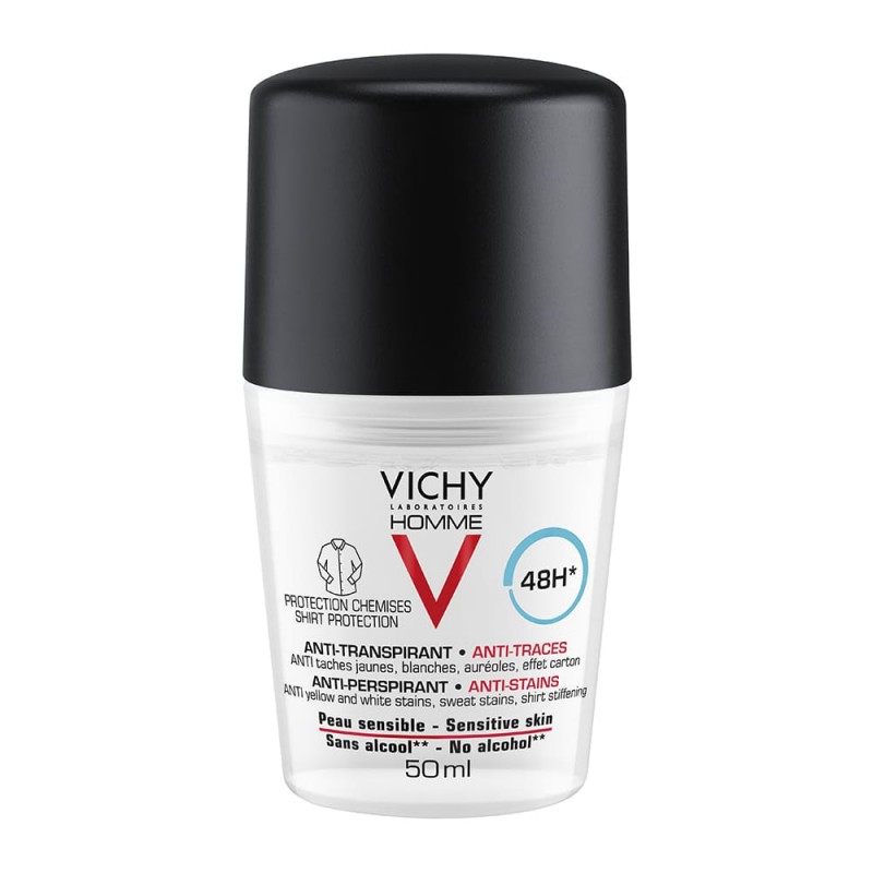 Vichy Homme Deo 48h Ανδρικό Αποσμητικό Ενάντια στα Σημάδια, 50ml