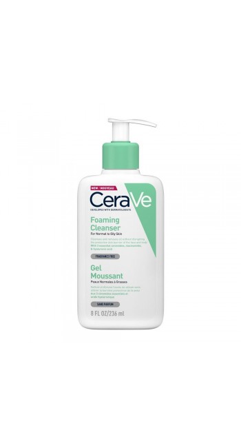 CeraVe Foaming Cleanser Gel Καθαρισμού για Κανονικές έως Λιπαρές Επιδερμίδες, 236ml