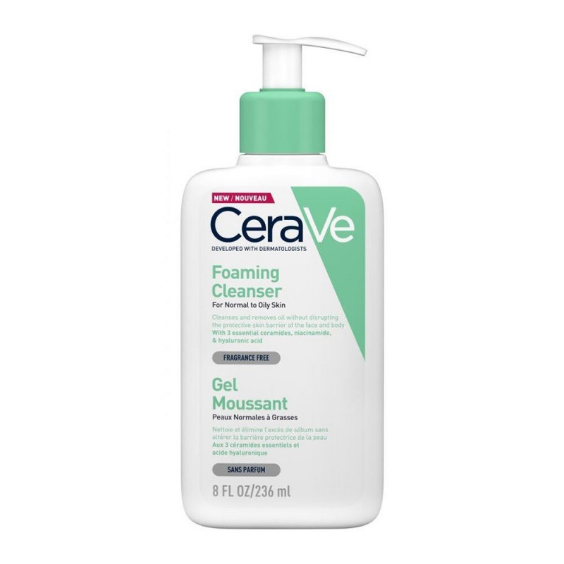 CeraVe Foaming Cleanser Gel Καθαρισμού για Κανονικές έως Λιπαρές Επιδερμίδες, 236ml