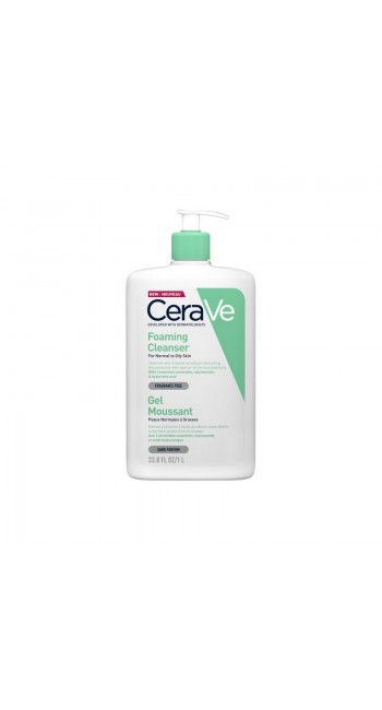 CeraVe Foaming Cleanser Gel Καθαρισμού για Κανονικές έως Λιπαρές Επιδερμίδες, 1000ml