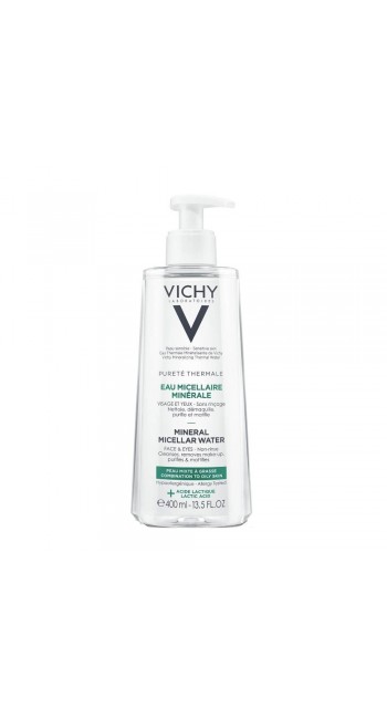 Vichy Purete Thermale Mineral Micellar Water Καθαριστικό Νερό Ντεμακιγιάζ Προσώπου & Ματιών για Λιπαρές & Μικτές Επιδερμίδες 400ml