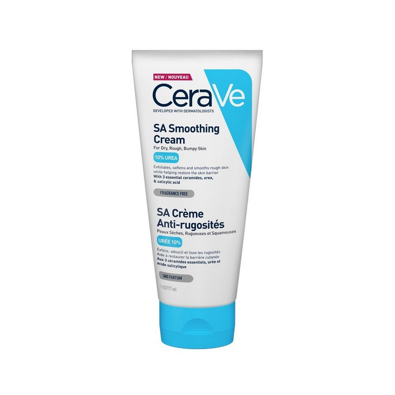 CeraVe SA Smoothing Cream Ενυδατική & Απολεπιστική Κρέμα με 10% Ουρία για Ξηρή Επιδερμίδα, 177ml