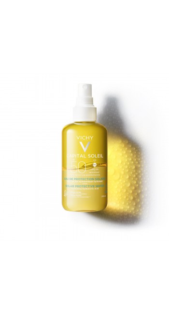 Vichy Capital Soleil Solar Protective Water Hydrating SPF50 Ενυδατικό Νερό Προστασίας Από Τον Ήλιο με Υαλουρονικό Οξύ, 200ml