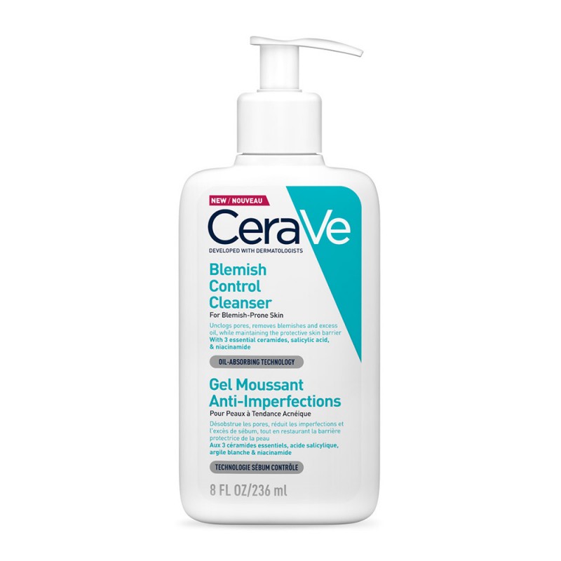 CeraVe Blemish Control Face Cleanser Τζελ Καθαρισμού Προσώπου για Επιδερμίδες με Ατέλειες, 236ml 