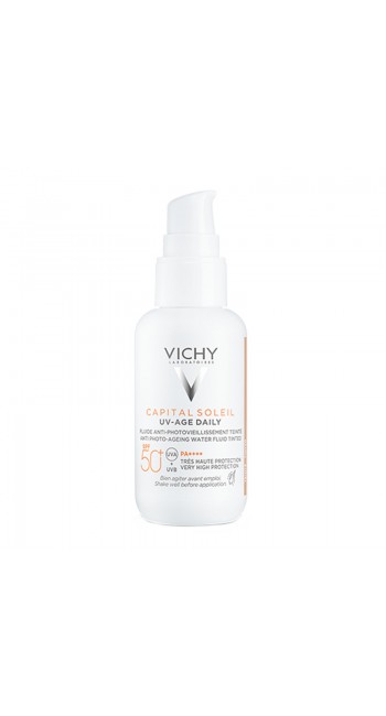 Vichy Capital Soleil UV-Age Daily Tinted Light SPF50+ Λεπτόρρευστο Αντιηλιακό Προσώπου με Χρώμα, 40ml