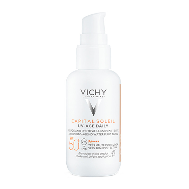 Vichy Capital Soleil UV-Age Daily Tinted Light SPF50+ Λεπτόρρευστο Αντιηλιακό Προσώπου με Χρώμα, 40ml