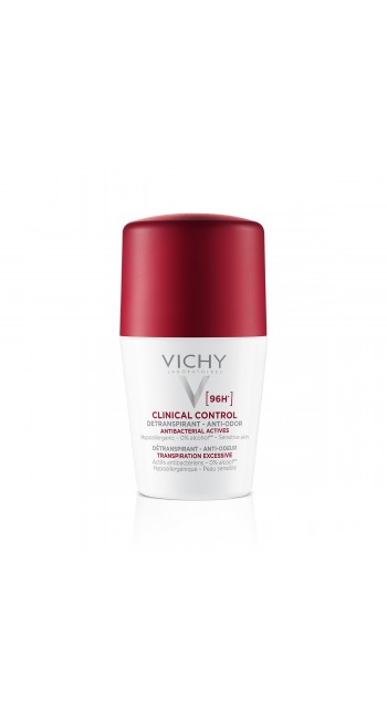 Vichy Clinical Control 96h Detranspirant Anti-Odor Deodorant Roll-on Αποσμητικό για Ευαίσθητες Επιδερμίδες, 50ml