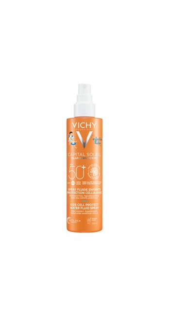 Vichy Capital Soleil Cell Protect Water Fluid Spray SPF50+ Παιδικό Αντηλιακό Σπρέι για Πρόσωπο & Σώμα, 200ml