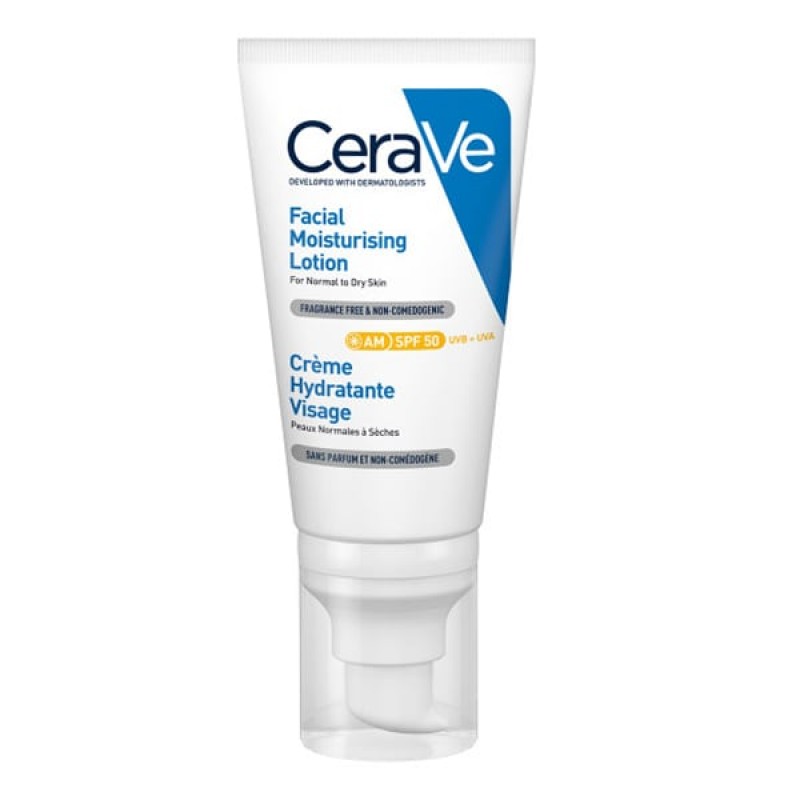 CeraVe Facial Moisturising Lotion Ενυδατική Κρέμα Προσώπου με Δείκτη Προστασίας SPF50, 52ml 