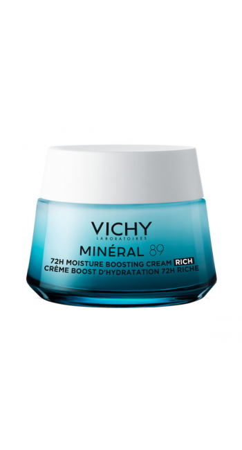 Vichy Mineral 89 72h Moisture Boosting Cream Rich Ενυδατική Κρέμα Προσώπου με Πλούσια Υφή, 50ml