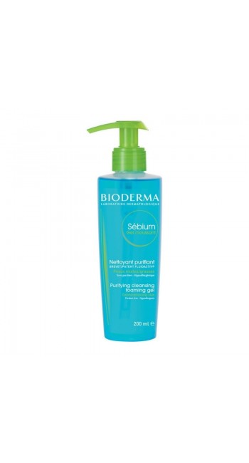 Bioderma Sebium Gel Moussant Απαλό Αφρίζον Gel Καθαρισμού για Μεικτό προς Λιπαρό ή με Τάση Ακμής Δέρμα, 200 ml