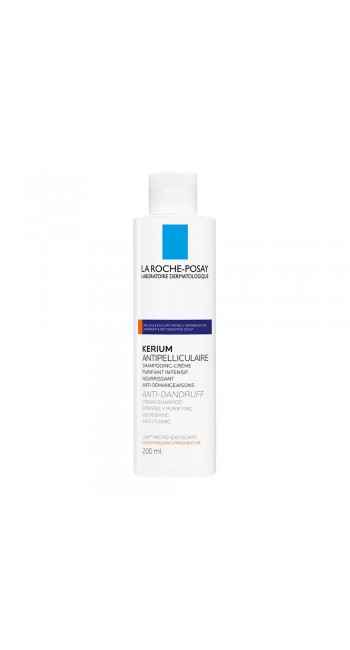 La Roche Posay Kerium Antipell-Sec Shampoo Dry Hair, Αντιπιτυριδικό Κρεμοσαμπουάν με Μικρο-Απολέπιση, 200ml 