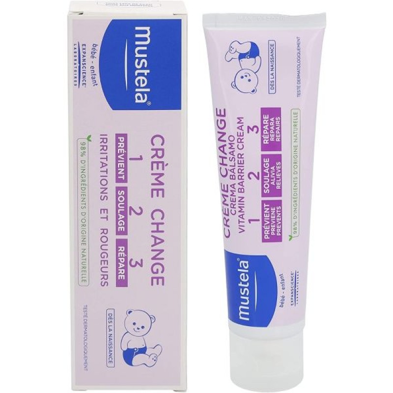 Mustela Bebe Vitamin Barrier Creme 1-2-3 Καθημερινή Κρέμα για την Αλλαγή της Πάνας, 100ml