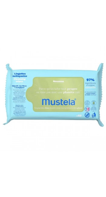 Mustela Eco-Responsible Natural Fiber Cleansing Wipes Απαλά Οικολογικά Μαντηλάκια Καθαρισμού, 60τμχ