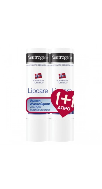 Neutrogena Norwegian Formula Lip Moisturizer   Ενυδατικό Στικ Χειλιών 1+1 Δώρο, 2x48gr