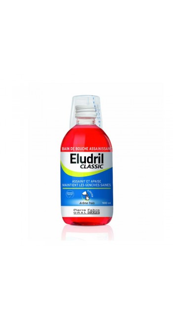 Eludril Classic, Στοματικό Διάλυμα Χλωρεξιδίνης 0,10% και Χλωροβουτανόλη, 500ml 