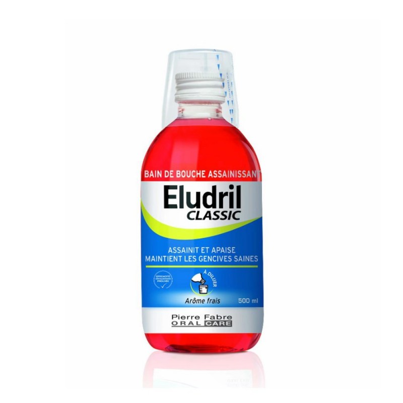 Eludril Classic, Στοματικό Διάλυμα Χλωρεξιδίνης 0,10% και Χλωροβουτανόλη, 500ml 