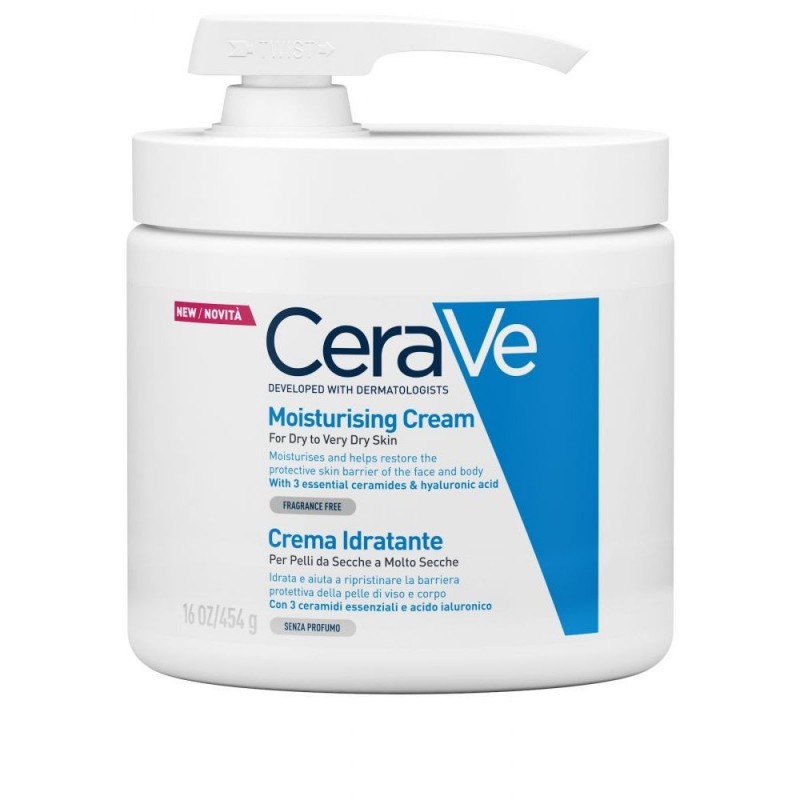 CeraVe Moisturising Cream Ενυδατική Κρέμα για Ξηρό έως Πολύ Ξηρό Δέρμα με Αντλία, 454gr