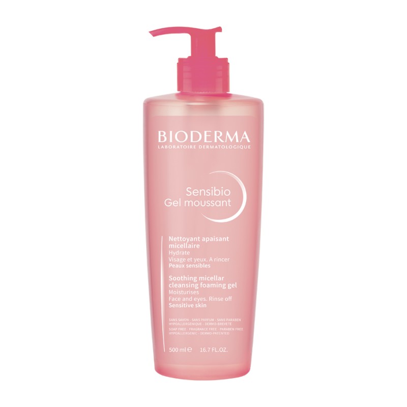 Bioderma Sensibio Gel Moussant Απαλό Τζελ Καθαρισμού & Αφαίρεσης Μακιγιάζ για Ευαίσθητο Δέρμα, 500ml