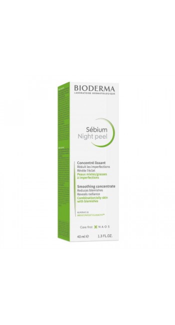 Bioderma Sebium Night Peel Απαλό Peeling σε Μορφή Τζελ Κρέμας για Μεικτό προς Λιπαρό Δέρμα με Ατέλειες, 40ml