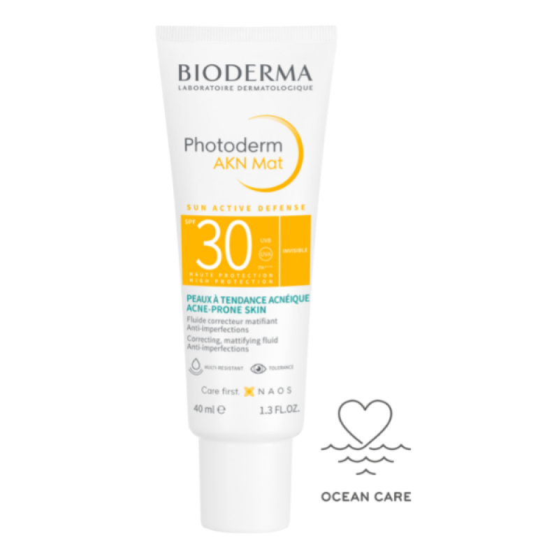 Bioderma Photoderm AKN Mat Fluid Spf30 Αντιηλιακό Προσώπου για Ματ Αποτέλεσμα, 40ml