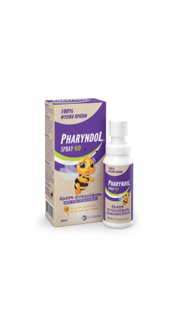 BioAxess Pharyndol Παιδικό Spray για Άμεση Ανακούφιση από τον Πονόλαιμο με γεύση Μελιού, 20ml 