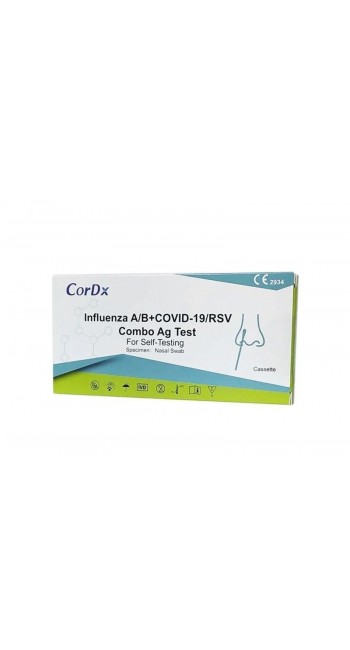 CorDx Rapid Test Αυτοελέγχου αντιγόνου γρίπης A & B, Covid -19, RSV, 1τμχ